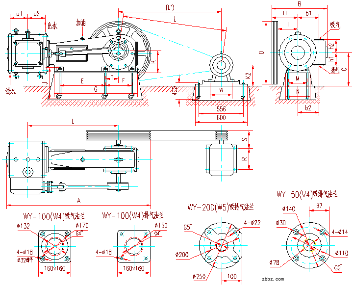 WY-50(V5)WY-100(W4)WY-200(W5)(f)ʽձðbߴD